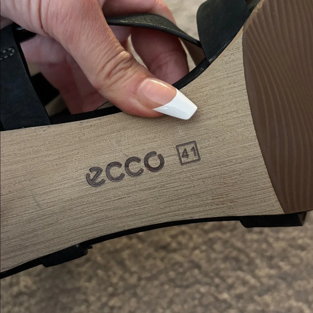 Ecco Black Strappy Sandals size 41